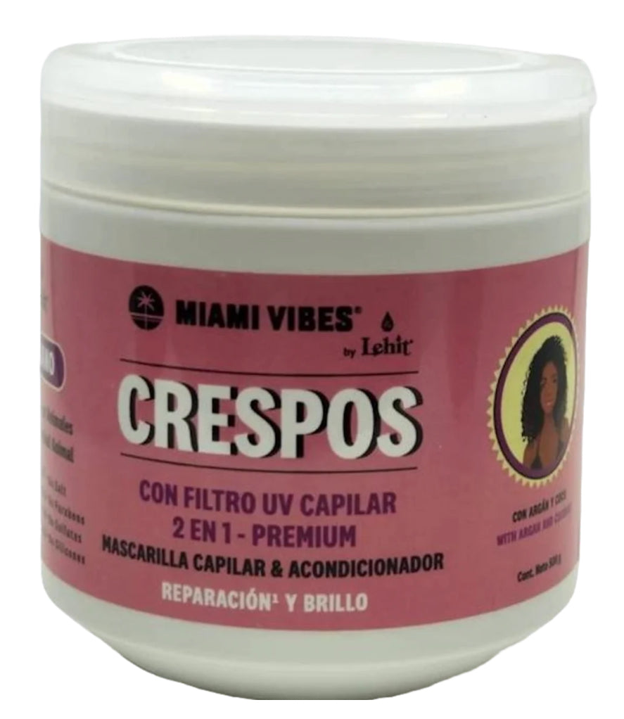 Lehit Crespos Miami Vibes 2-in-1 Hair Mask &amp; Conditioner – Premium Treatment – 16.9 fl oz