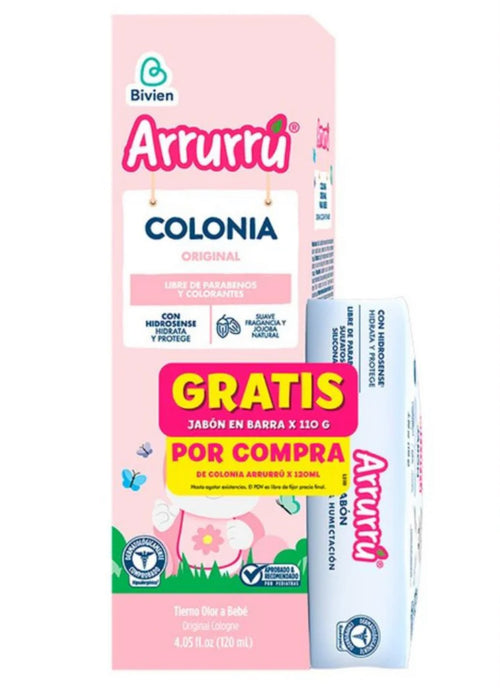 Arrurru Colonia Original Azul 120 ml + Jabon suavidad y humectacion 110 gr.