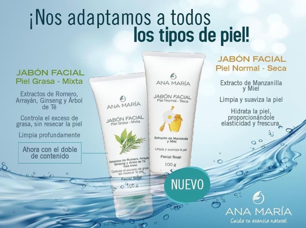 Ana María Facial Soap – Oily/Combination & Normal/Dry Skin – 100 g
