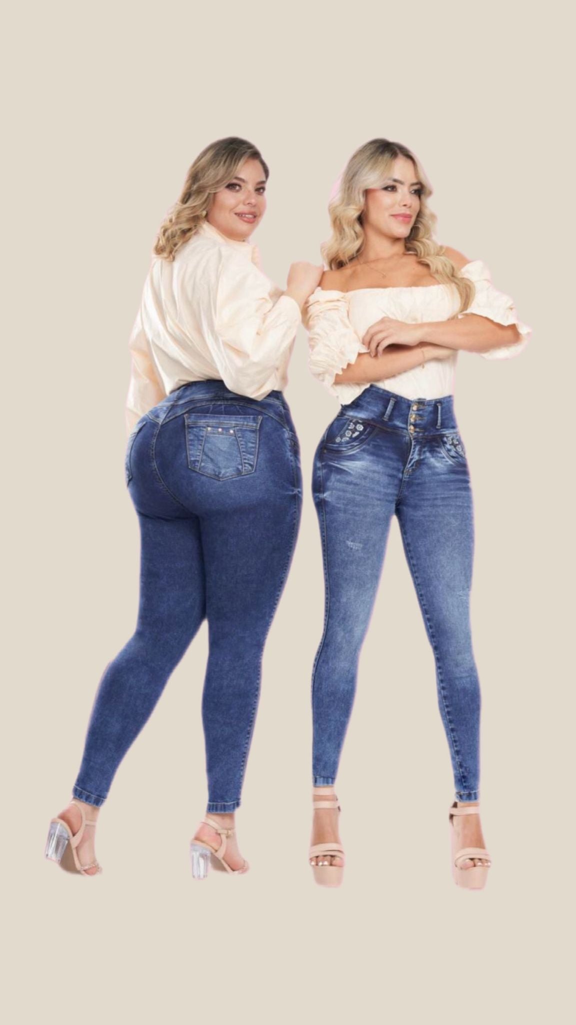Colombian Skinny Jeans Power Fit Ultra Stretch Embroidered Detail Ref. Lust