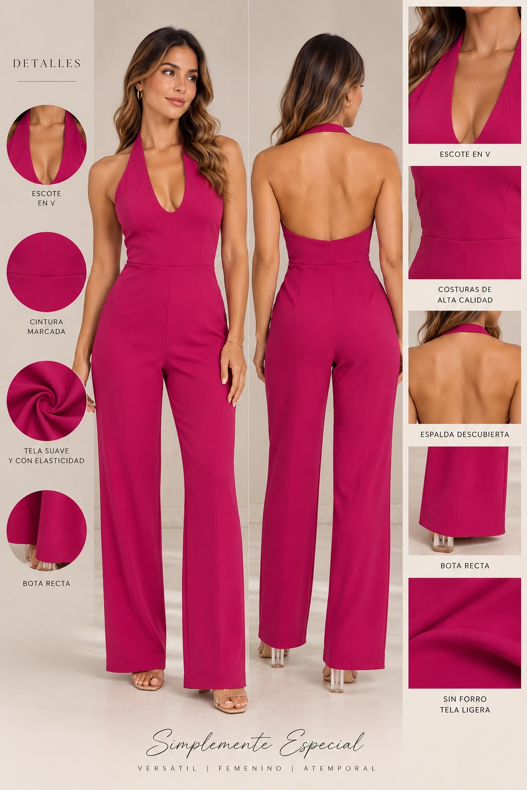 Ref. Valentina Halter Neck Wide Leg Jumpsuit