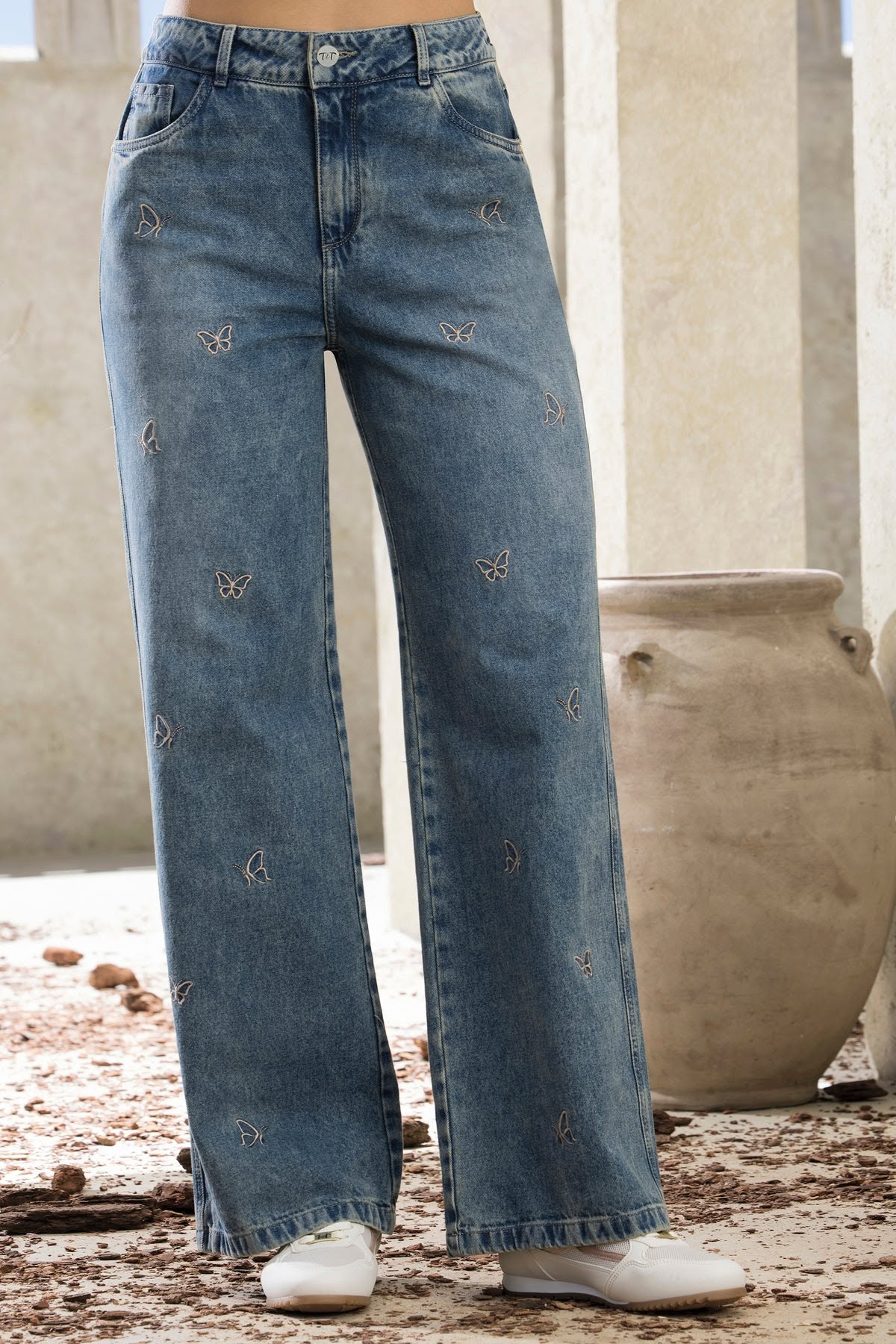 Colombian Ref. Monarca High Waist Palazzo Rigid Denim Jeans