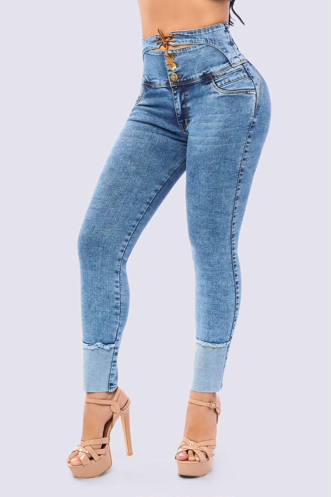 Colombian Ref. 7119 High Waist Skinny Jeans – Stretch Denim