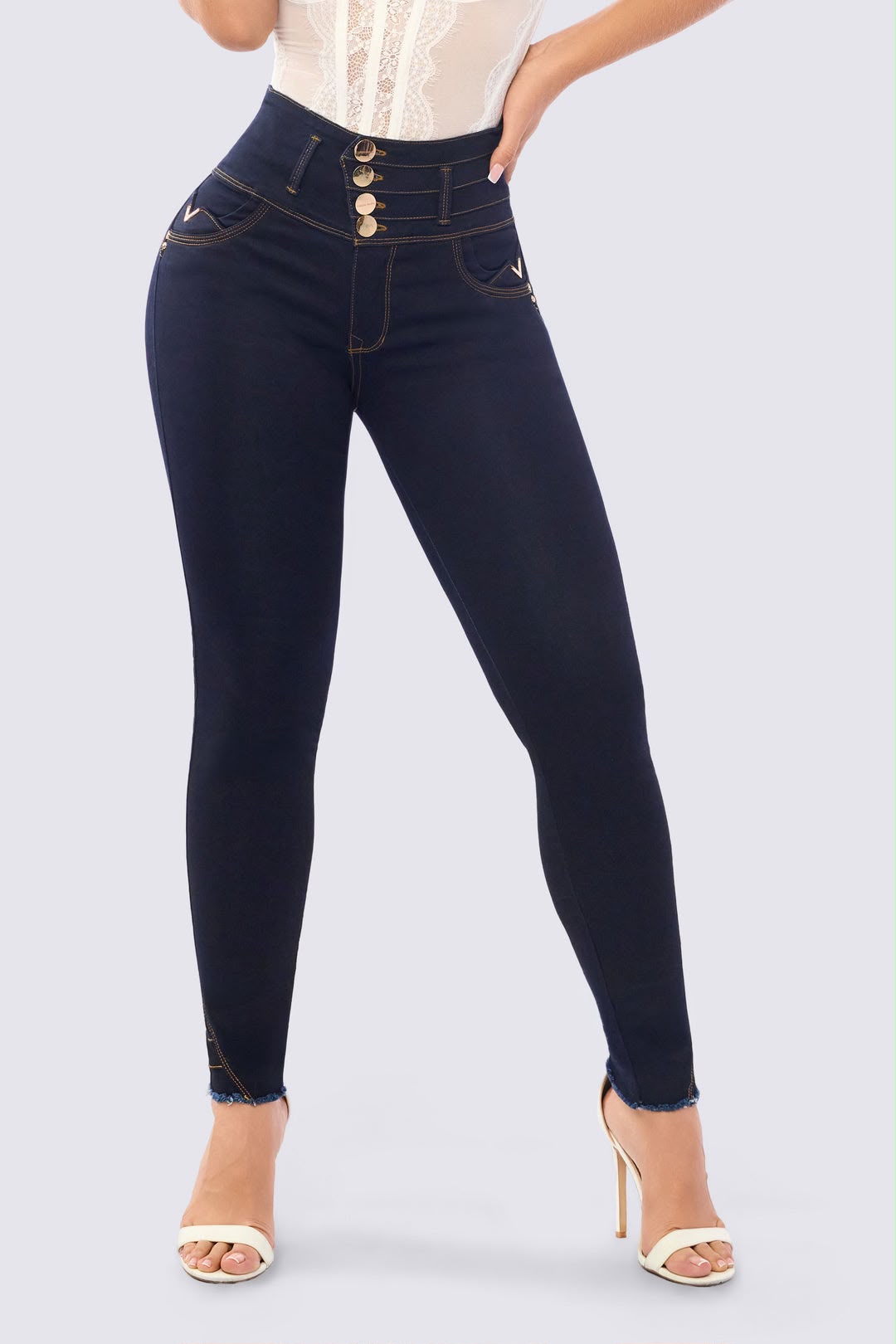 Colombian Ref. 7123 High Waist Skinny Jeans – Stretch Denim