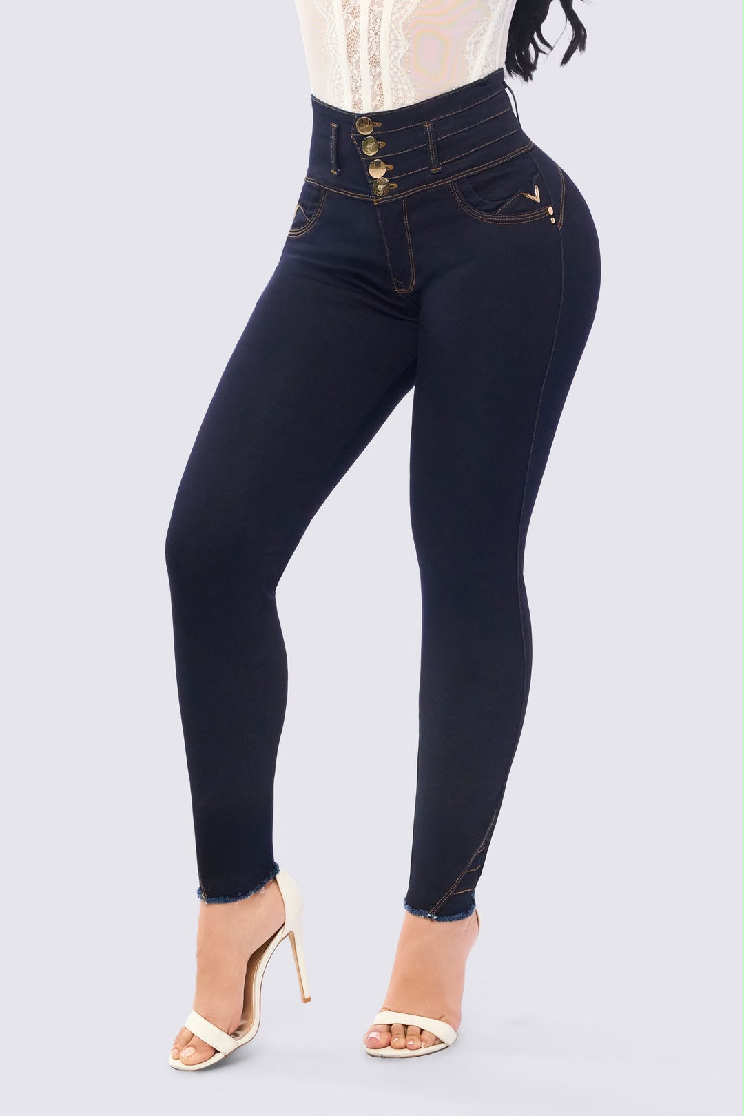 Colombian Ref. 7123 High Waist Skinny Jeans – Stretch Denim