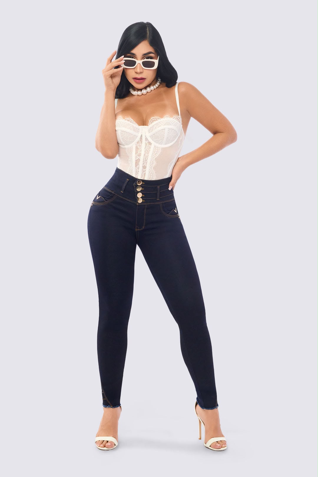 Colombian Ref. 7123 High Waist Skinny Jeans – Stretch Denim