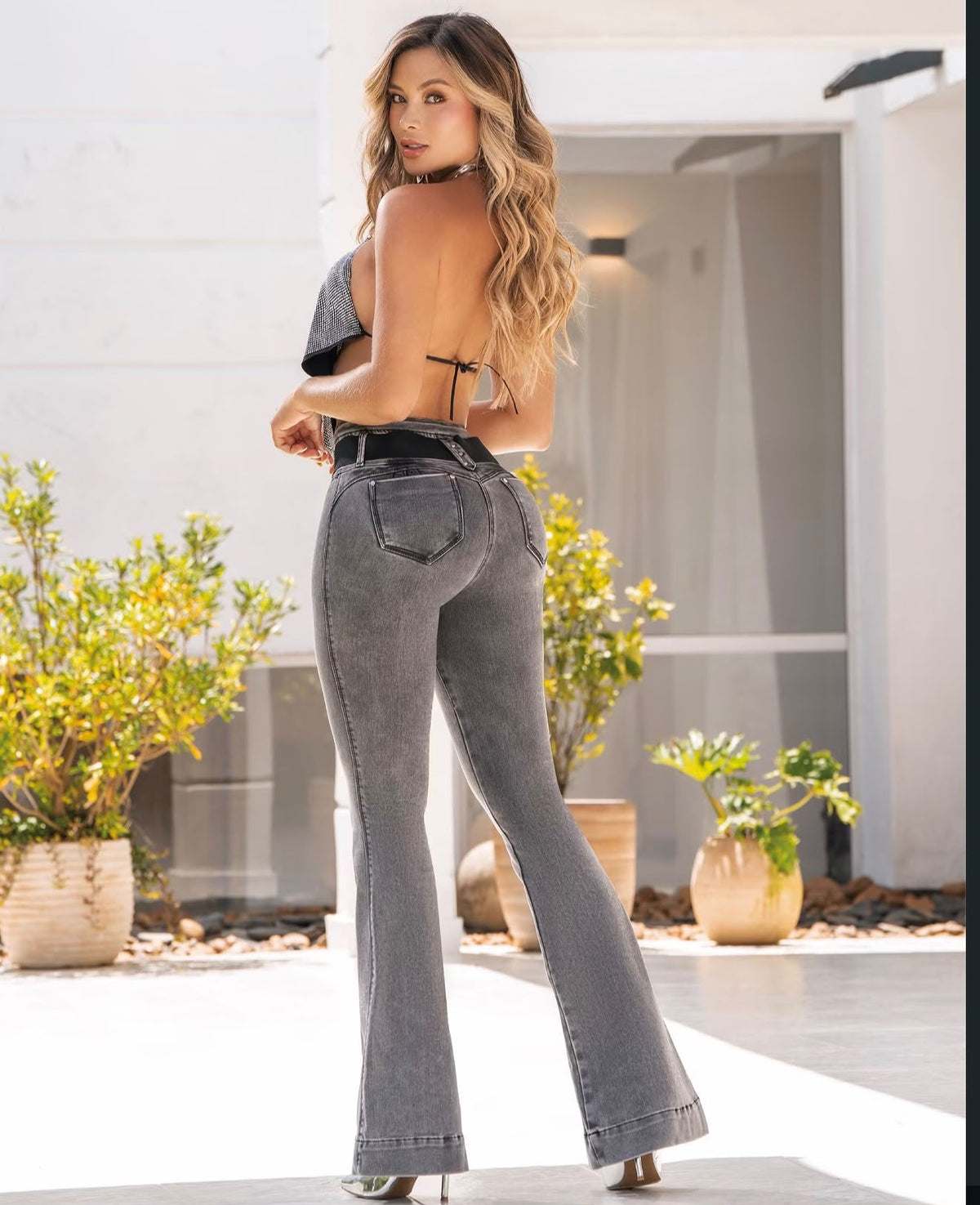 Colombian Ref. Laverne High Waist Flare Jeans – Stretch Denim