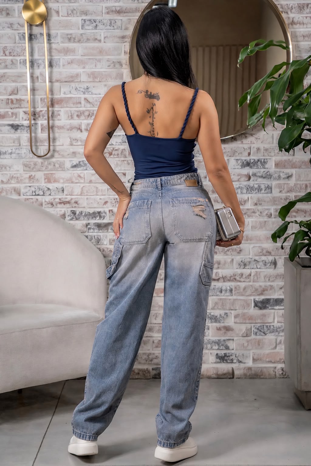 Colombian Ref. 6457-1 High Waist Distressed Baggy Jeans – Rigid Denim