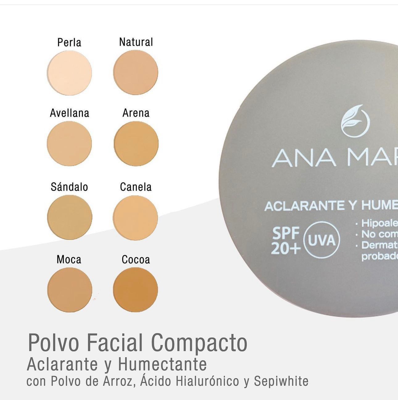 ANA MARÍA Compact Face Powder SPF 20 – Rice Powder & Hyaluronic Acid