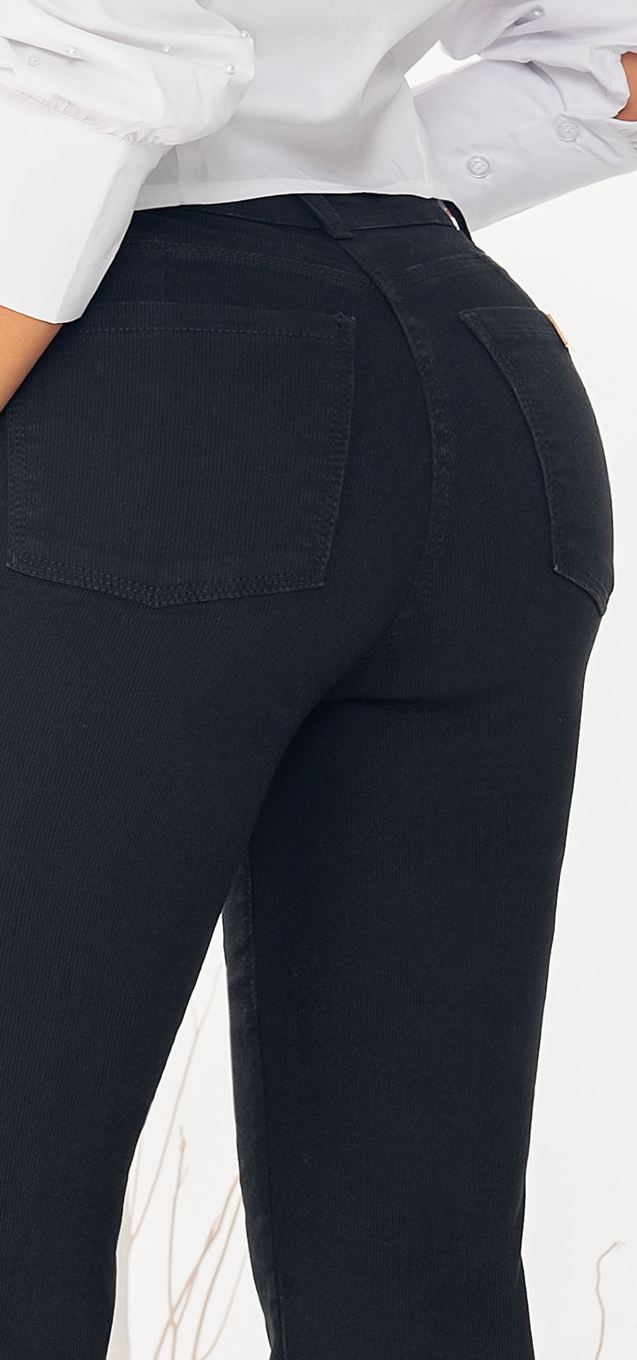 Colombian Corduroy Flare Jeans High Waisted Black – Ref 1806