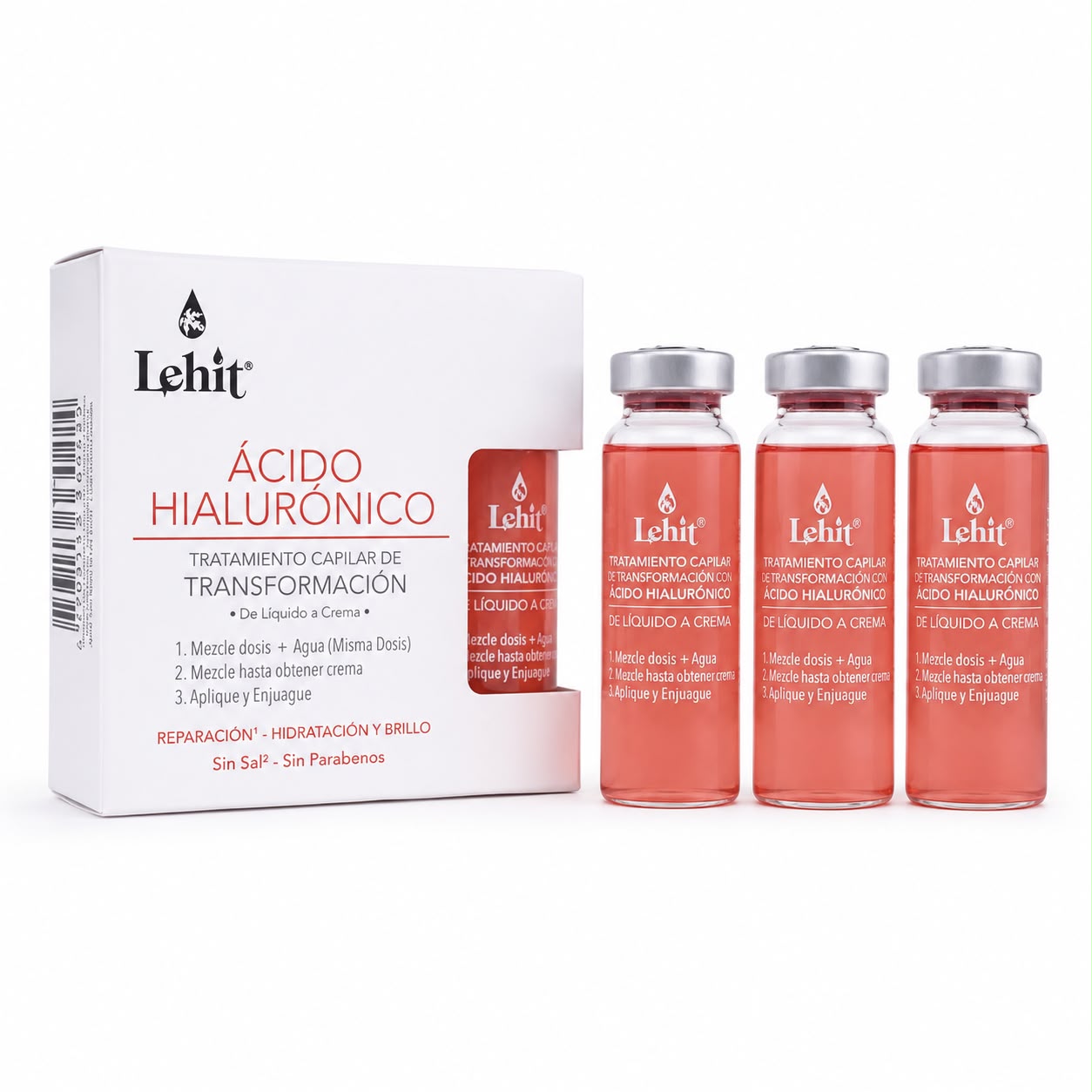 Lehit Hair Transformation Treatment – Liquid to Cream | Hyaluronic Acid or Argan Stem Cells |3 Ampoules x 15 ml