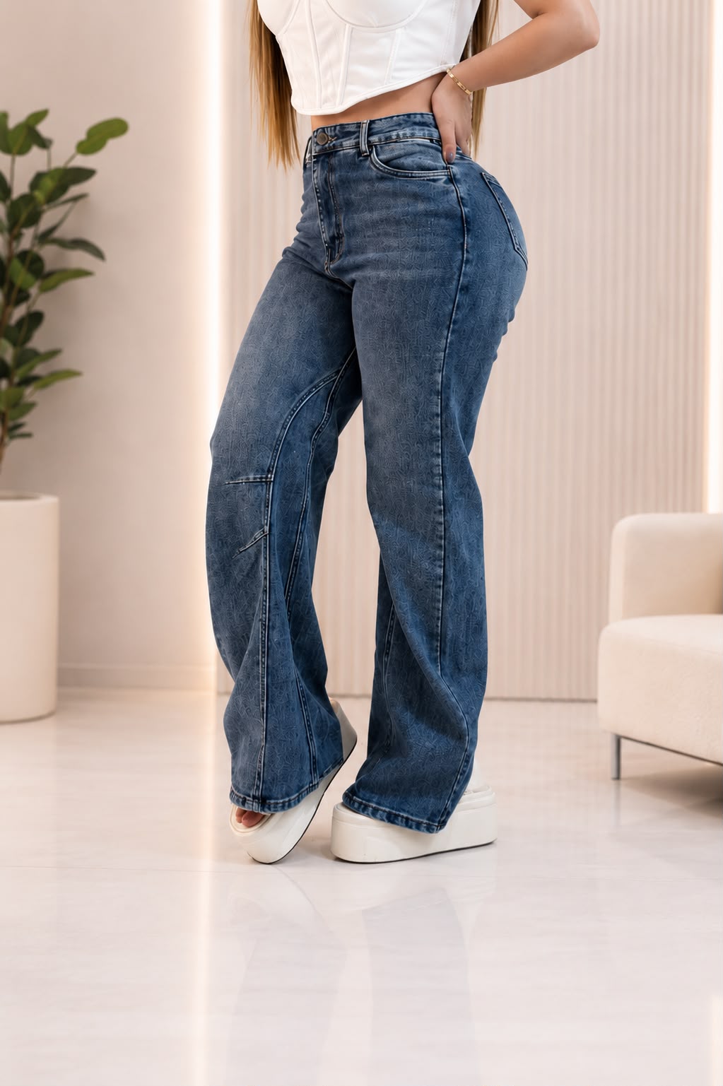 Colombia 7002 Flare Jeans  High Waist Light Stretch Denim