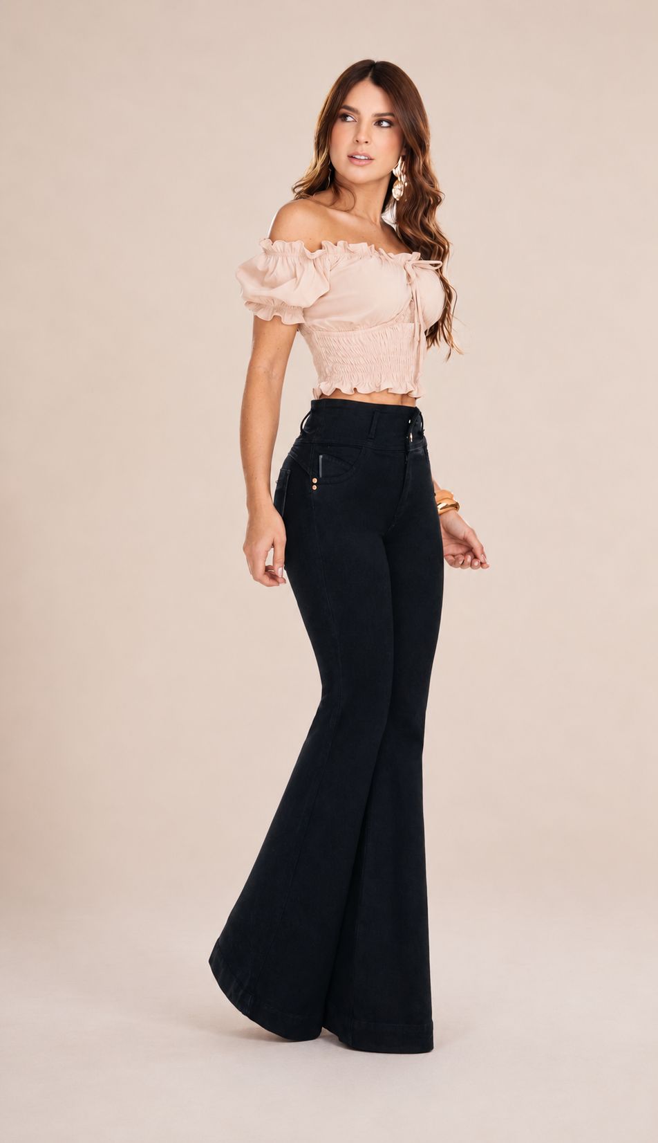Ref 1727 Colombian Flare High Waist Jeans  Ultra Stretch  Push Up