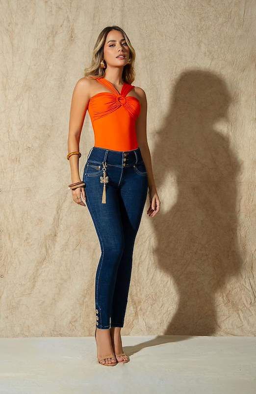 Colombian Ref 7296 Skinny High Waist Jeans  Stretch Cotton
