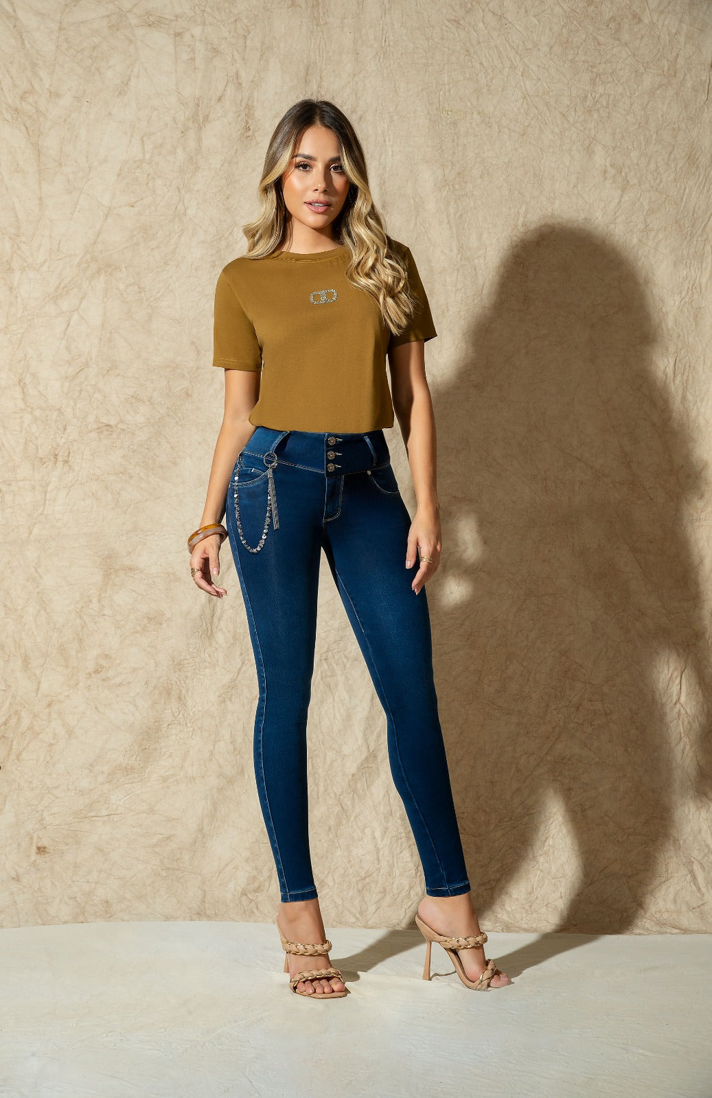 Colombian Ref 7315 Skinny High Waist Jeans  Peach-Skin Denim