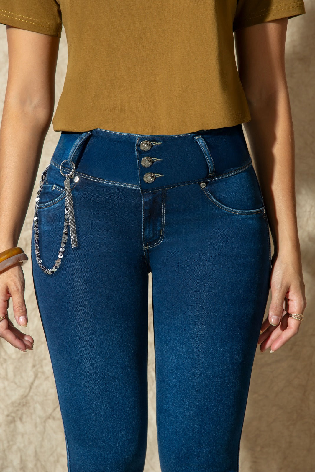 Colombian Ref 7315 Skinny High Waist Jeans  Peach-Skin Denim
