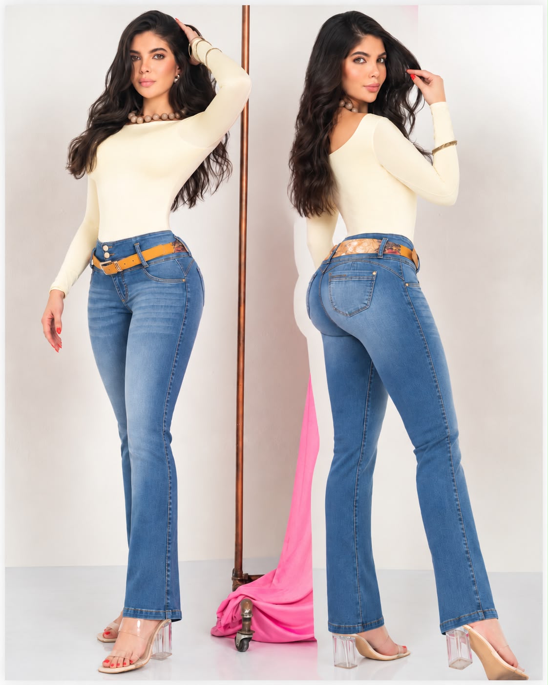 Colombian Ref. 1856 High Waist Straight Leg Push Up Jeans