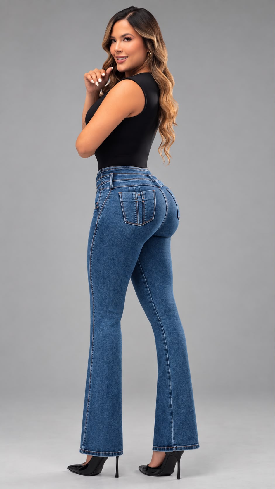 Colombian 26147 High Waist Flare Jeans Power Super Stretch with 360 Shaping