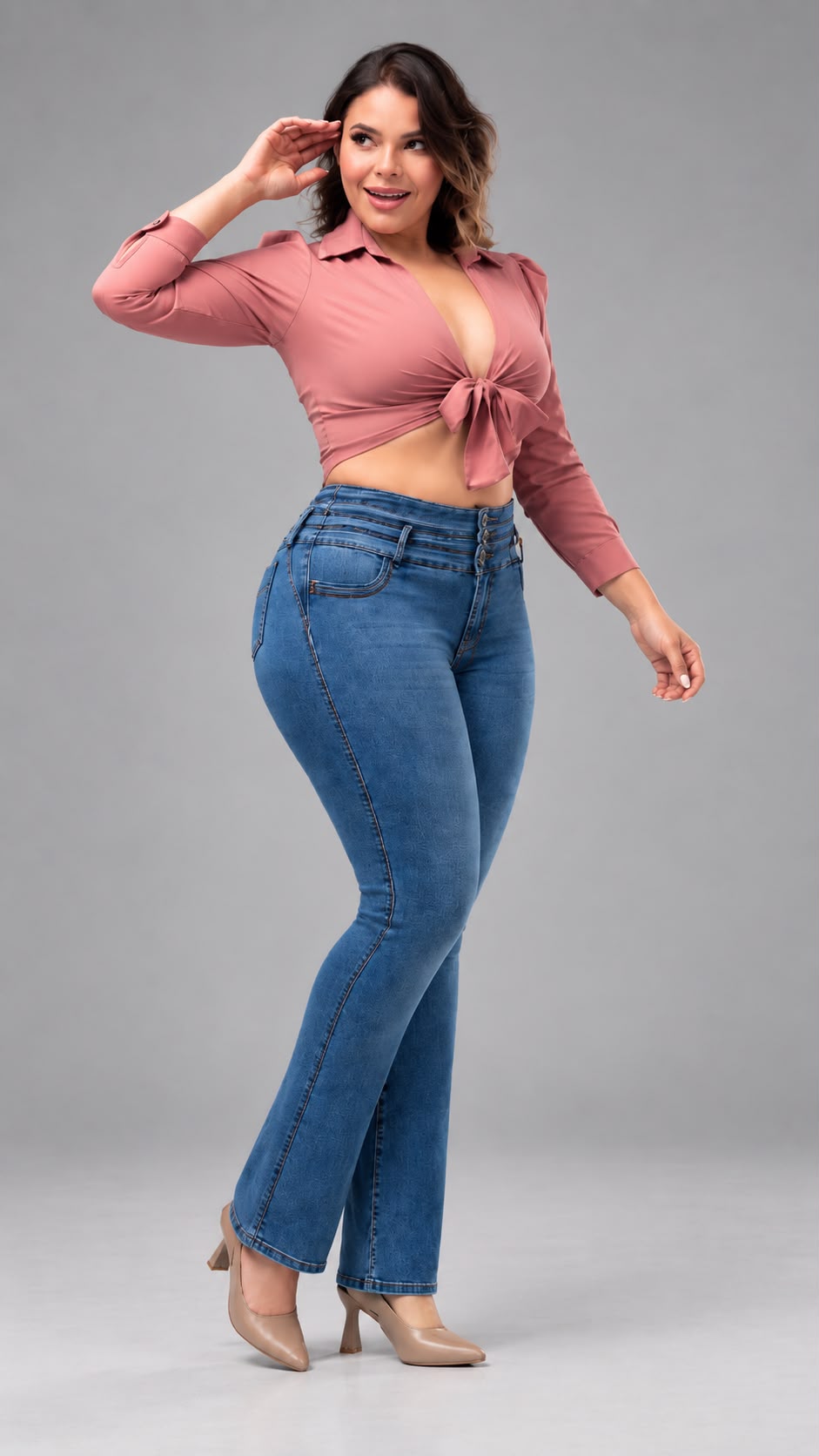 Colombian 26147 High Waist Flare Jeans Power Super Stretch with 360 Shaping